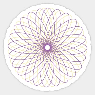 Purple and Yellow Spirograph Sticker